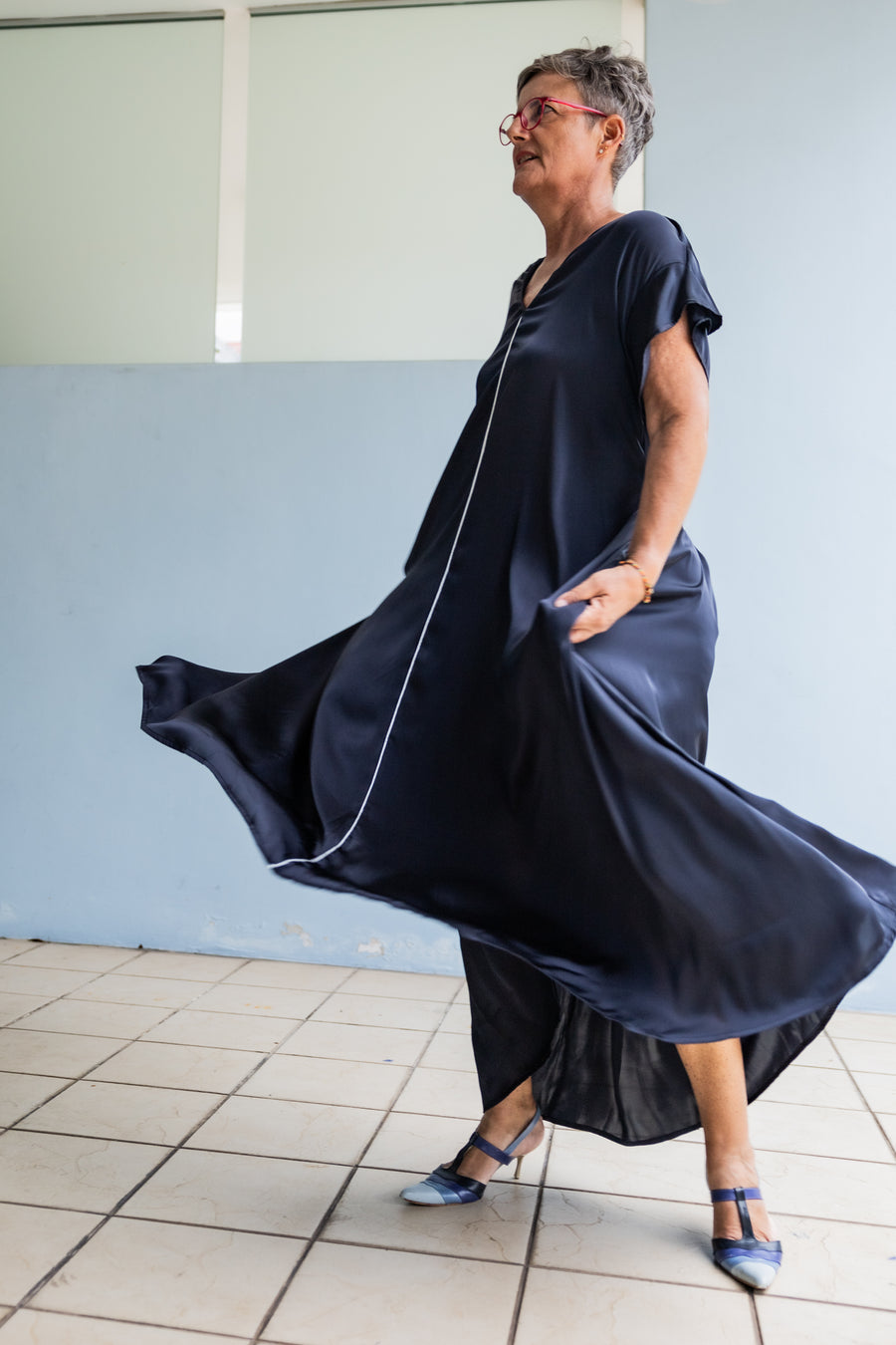 Wanderlust Midnight Blue & Silver dress