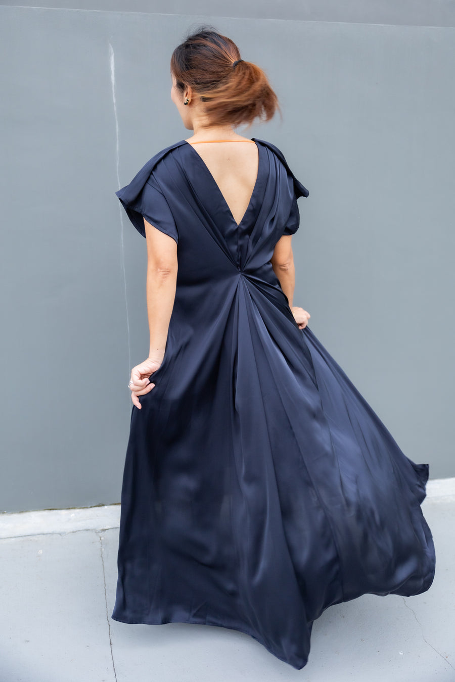 Wanderlust Midnight Blue & Burnt Orange dress