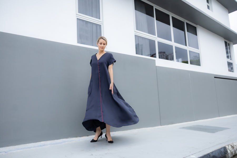 Wanderlust Midnight Blue & Plum dress