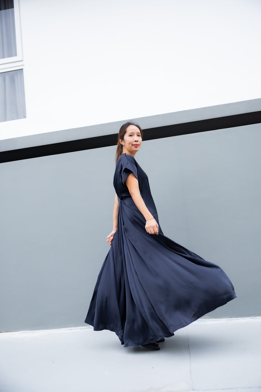 Wanderlust Midnight Blue & Burnt Orange dress