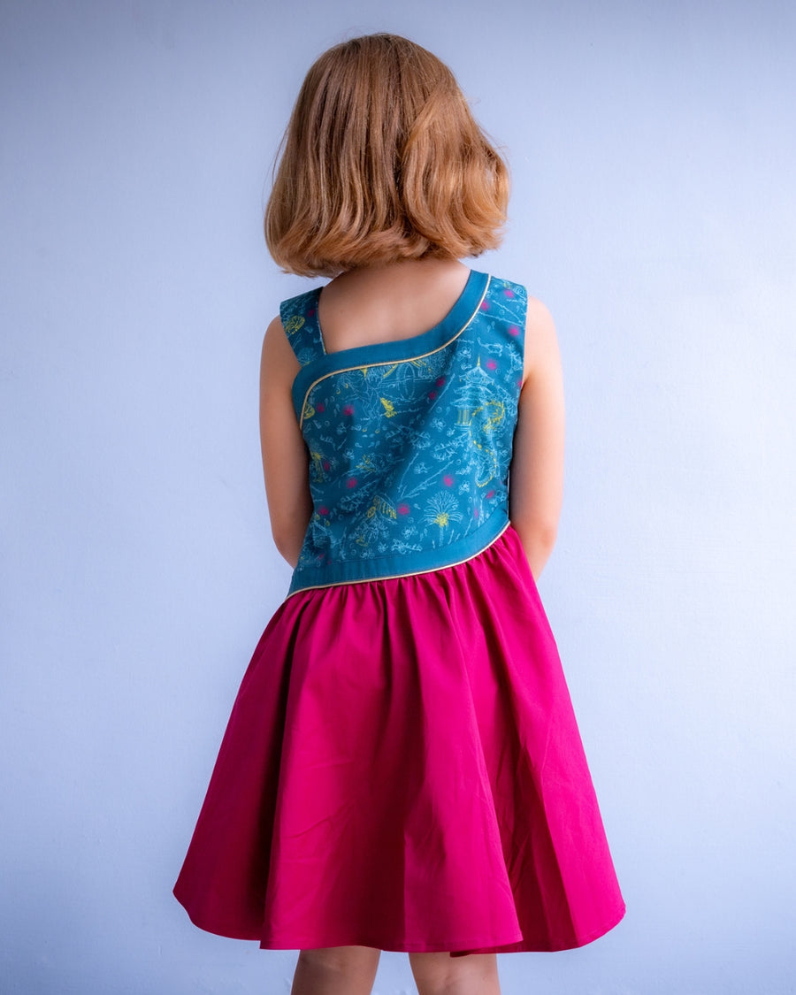 Wild Zodiac teal girl’s dress
