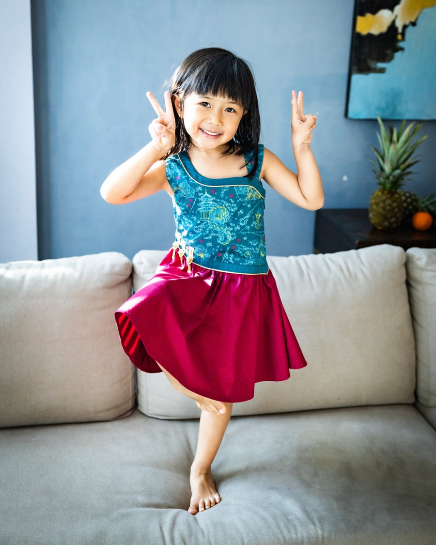Wild Zodiac teal girl’s dress