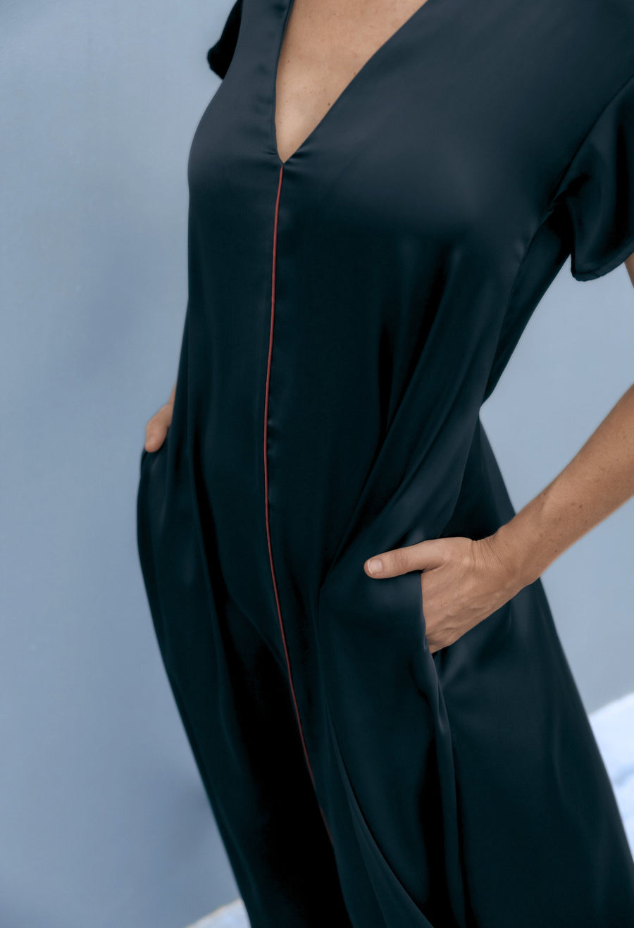 Wanderlust Midnight Blue & Burnt Orange dress