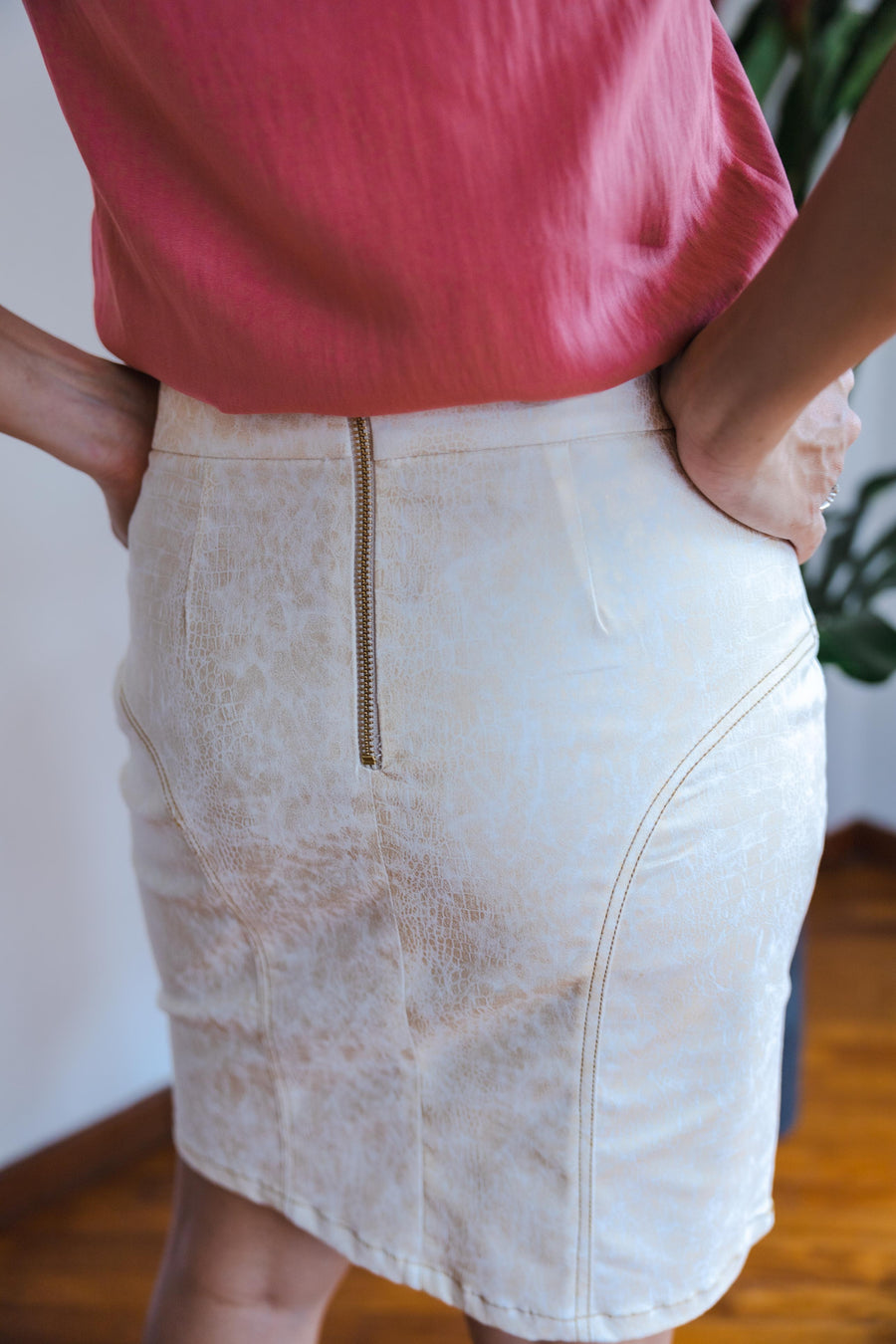 Zip It! ivory skirt